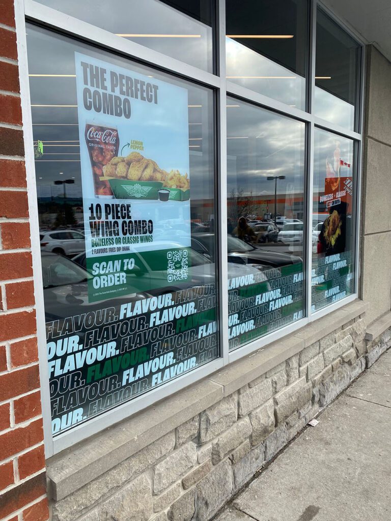 a window of a fast food restaurant