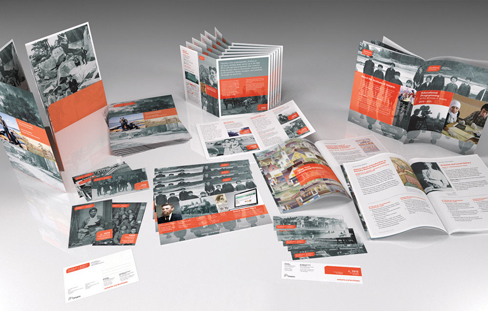 a group of brochures and envelopes