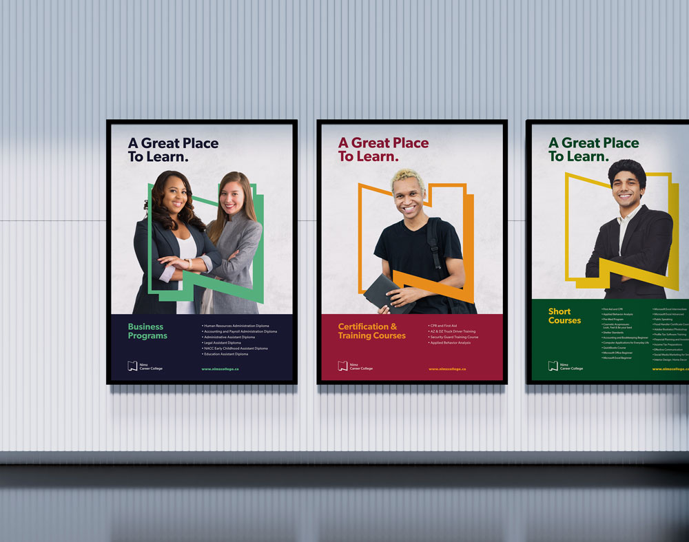 a group of posters on a wall