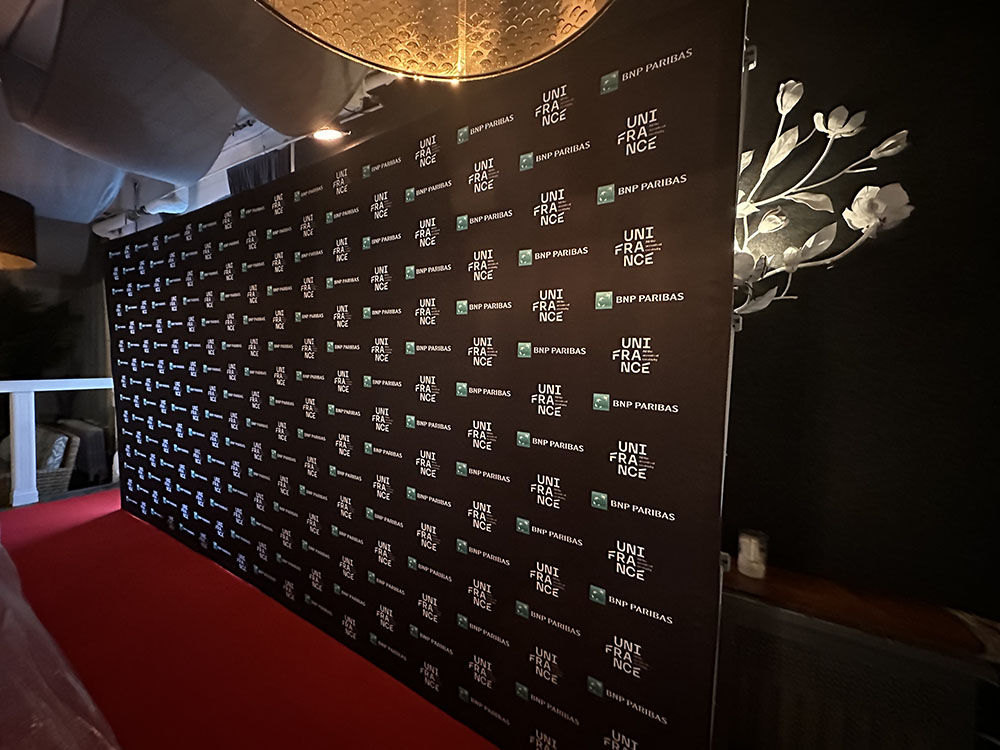 Step & Repeat prints on a banner