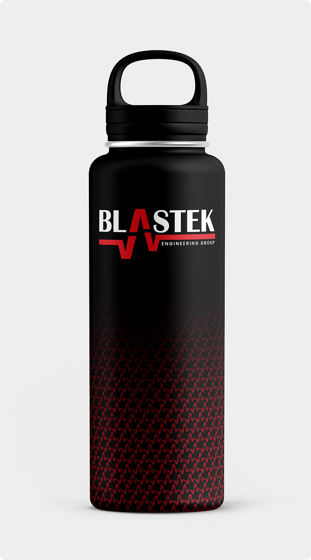 a black and red bottle