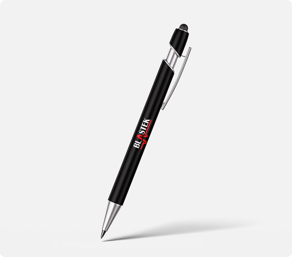 a black pen with a silver cap