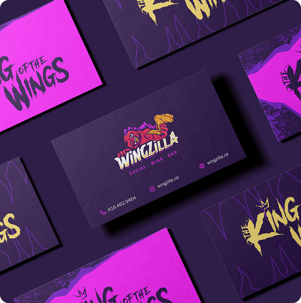 a group of purple and yellow cards