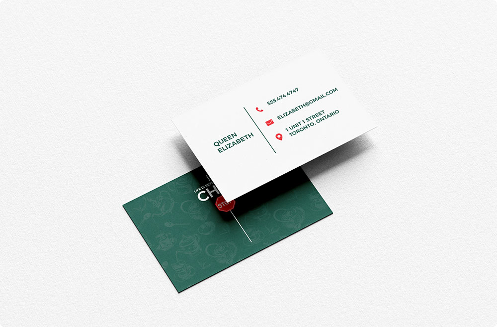 a close up of a business card